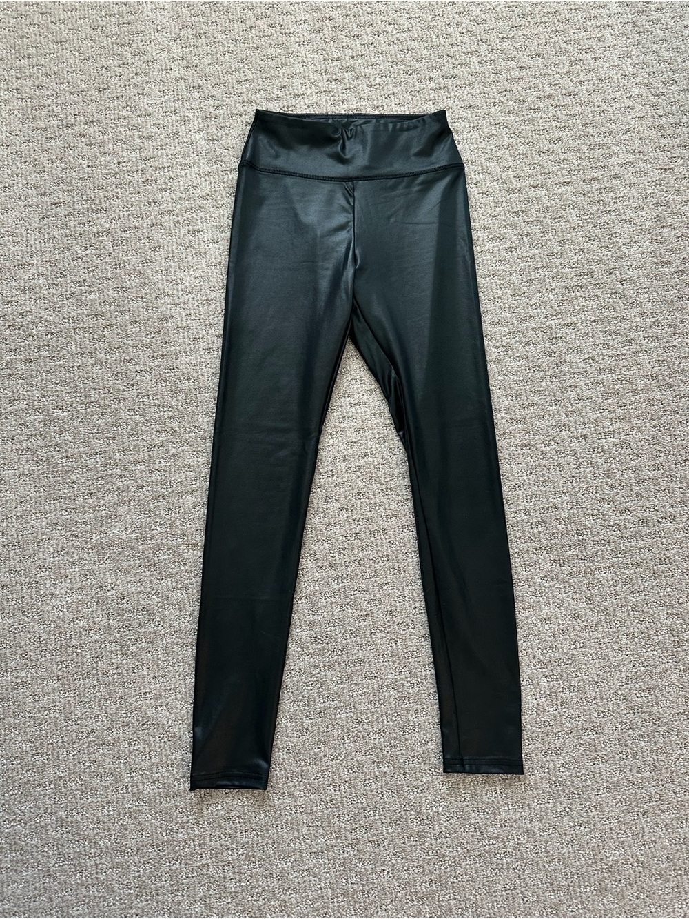 Black Faux Leather High-Waist Leggings